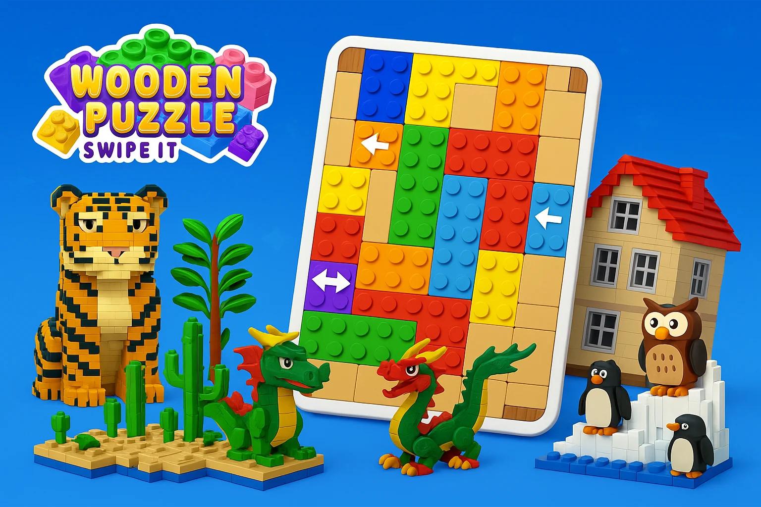 Swipe It: Wooden Puzzle landscape game artwork