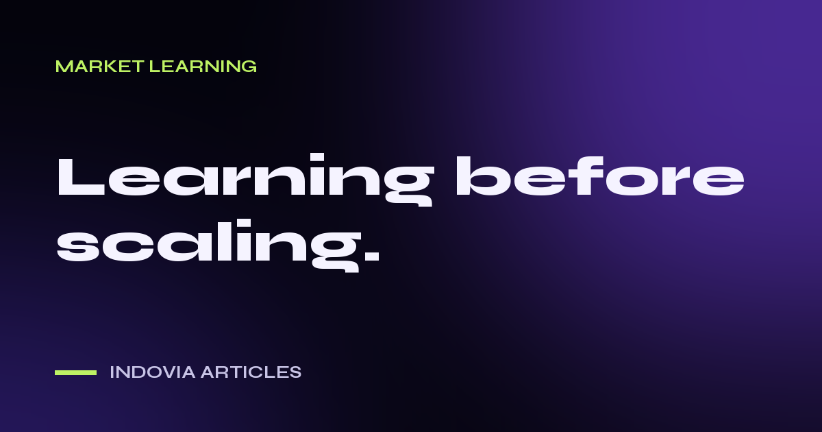 Indovia Articles cover: Learning before scaling